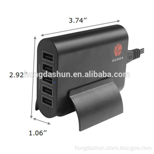 black family-sized usb charging station 5 port usb slot hub for mobile phone 5